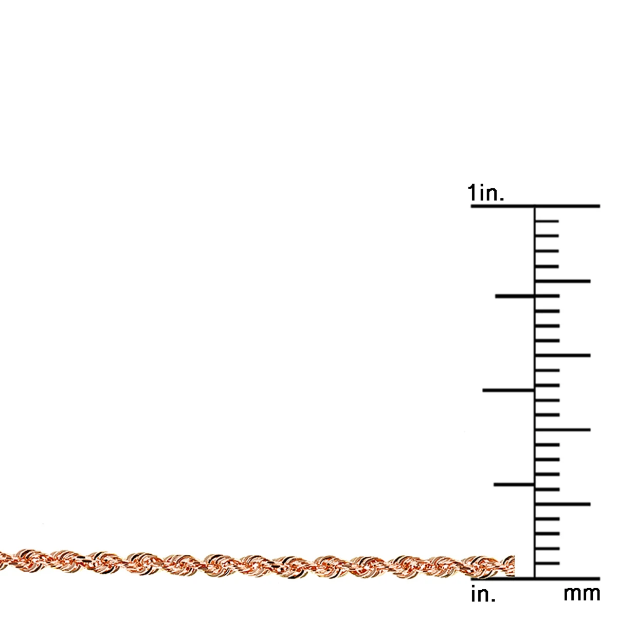 LUXURMAN Solid 14K Rose Gold Rope Chain For Men & Women Diamond Cut 1.5mm 12 LUXURMAN Solid 14K Rose Gold Rope Chain For Men & Women Diamond Cut 1.5mm - Image 12