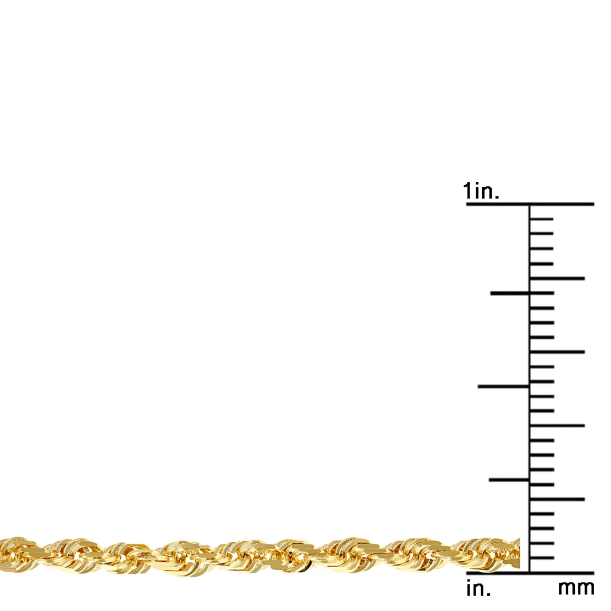 LUXURMAN Solid 14K Yellow Gold Rope Chain For Men & Women Diamond Cut 2.5mm 8 LUXURMAN Solid 14K Yellow Gold Rope Chain For Men & Women Diamond Cut 2.5mm - Image 8