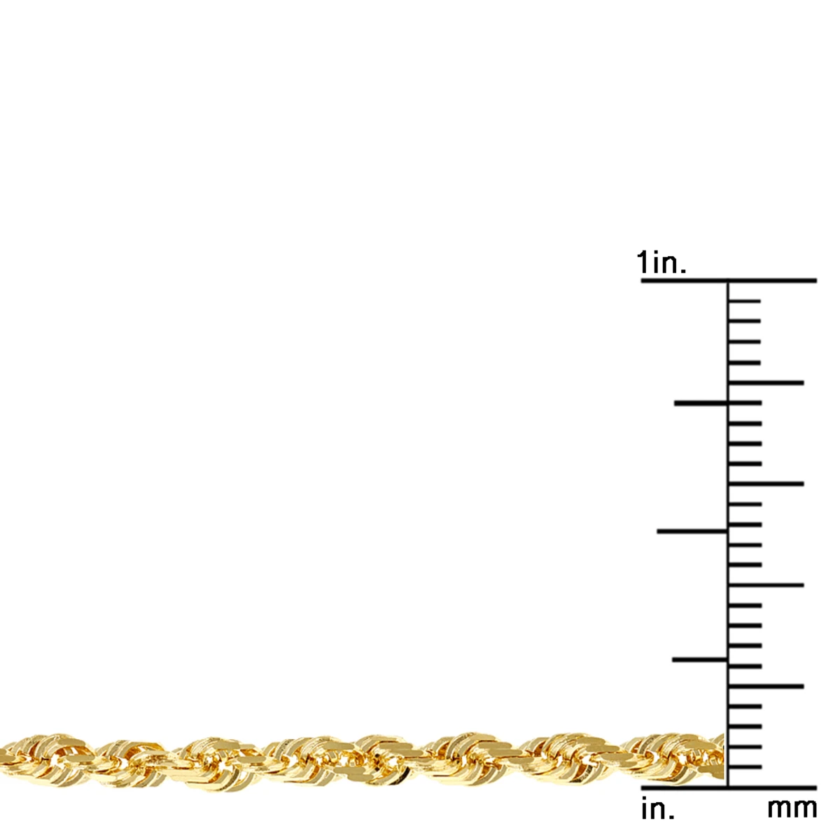 LUXURMAN Solid 14K Yellow Gold Rope Chain For Men & Women Diamond Cut 2.8mm 4 LUXURMAN Solid 14K Yellow Gold Rope Chain For Men & Women Diamond Cut 2.8mm - Image 4