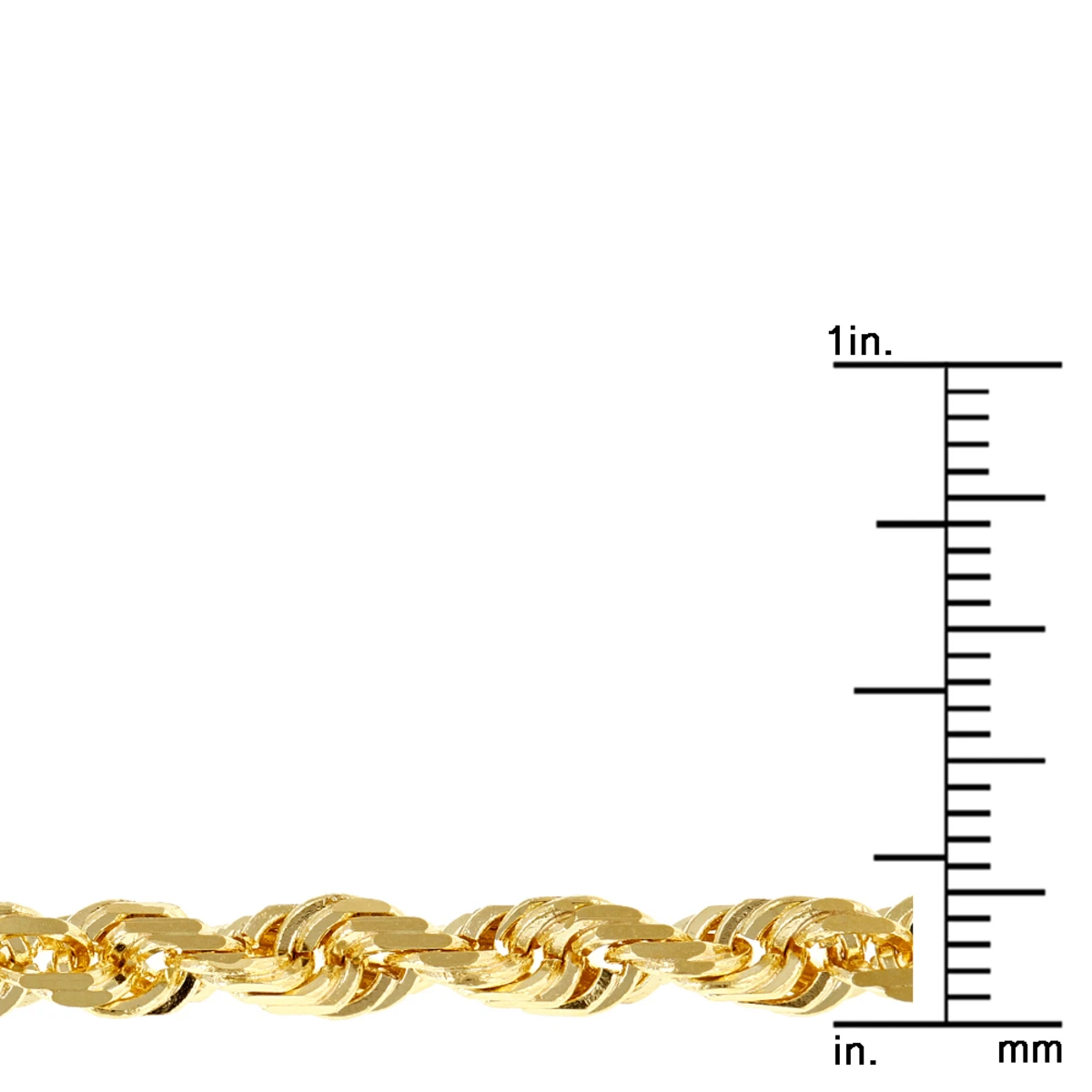 LUXURMAN Solid 14K Yellow Gold Rope Chain For Men & Women Diamond Cut 5mm 4 LUXURMAN Solid 14K Yellow Gold Rope Chain For Men & Women Diamond Cut 5mm - Image 4