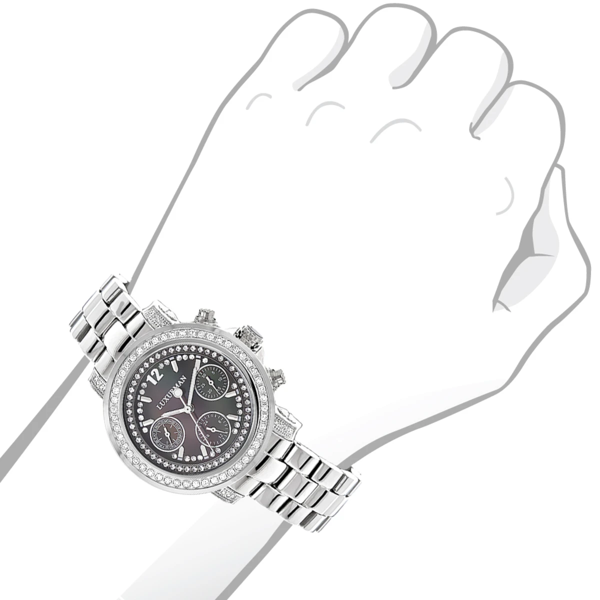 Luxurman Ladies Diamond Watch 2ct 2 Luxurman Ladies Diamond Watch 2ct - Image 2