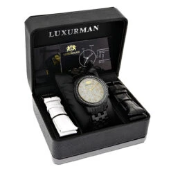 Luxurman Watches Men's Black Diamond Watch 2.25ct 8 Luxurman Watches Men's Black Diamond Watch 2.25ct -Urban Jewels Shop luxurman watches mens black diamond watch 225ct box