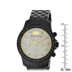 Luxurman Watches Men's Black Diamond Watch 2.25ct 9 Luxurman Watches Men's Black Diamond Watch 2.25ct -Urban Jewels Shop luxurman watches mens black diamond watch 225ct ruler