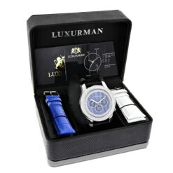 Luxurman Men's Diamond Watch 0.25ct Blue MOP -Urban Jewels Shop luxurman watches mens diamond watch 025ct blue mop p 9701box