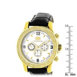 Luxurman Men's Diamond Watch 0.25ct Yellow -Urban Jewels Shop luxurman watches mens diamond watch 025ct yellow p 9704 ruler