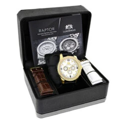 Luxurman Men's Diamond Watch 0.25ct Yellow -Urban Jewels Shop luxurman watches mens diamond watch 025ct yellow p 9704box