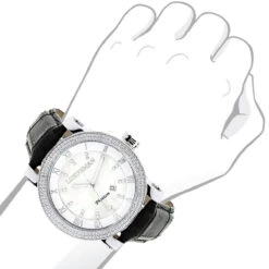 Luxurman Men's VS Diamond Watch .18ct White MOP -Urban Jewels Shop luxurman watches mens vs diamond watch 18ct white mop p 9699bod