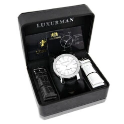 Luxurman Men's VS Diamond Watch .18ct White MOP -Urban Jewels Shop luxurman watches mens vs diamond watch 18ct white mop p 9699box