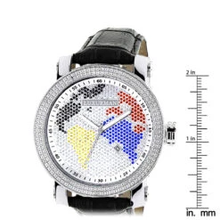 Luxurman Worldface Men's Diamond Watch 0.18ct -Urban Jewels Shop luxurman watches worldface mens diamond watch 018ct p 9698 ruler