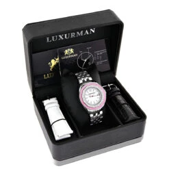Luxurman Women's Diamond Pink Watch 0.25ct -Urban Jewels Shop luxurman womens diamond pink watch 025ct 4