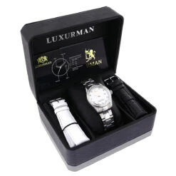 Luxurman Women's Diamond Watch Stainless Steel Tribeca 1.5ct -Urban Jewels Shop luxurman womens diamond watch stainless steel tribeca 15ct box