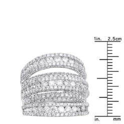 Luxurman Women's Oversized Fashion Cocktail Ring With Diamonds 3.75 14K White Gold -Urban Jewels Shop luxurman womens oversized fashion cocktail ring with diamonds 375 14k gold rulerwh