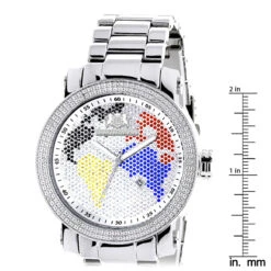Luxurman World Map Men's Diamond Watch 0.12ct 9 Luxurman World Map Men's Diamond Watch 0.12ct -Urban Jewels Shop luxurman world map mens diamond watch 012ct p 8539 ruler