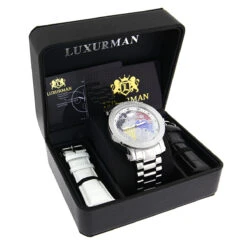 Luxurman World Map Men's Diamond Watch 0.12ct 8 Luxurman World Map Men's Diamond Watch 0.12ct -Urban Jewels Shop luxurman world map mens diamond watch 012ct p 8539box