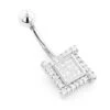 Luxury 14K White Gold Diamond Belly Button Ring 0.53ct