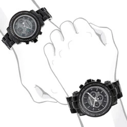 Matching His And Hers Black Diamond Watch Set By Luxurman 5.15ct -Urban Jewels Shop matching his and hers watches black diamond watch set by luxurman 515ct 3 1