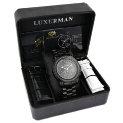 Matching His And Hers Black Diamond Watch Set By Luxurman 5.15ct -Urban Jewels Shop matching his and hers watches black diamond watch set by luxurman 515ct 4