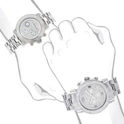 Matching His And Hers Luxurman Oversized Diamond Watch Set 0.55ct -Urban Jewels Shop matching his and hers watches luxurman oversized diamond watch set 055ct 3