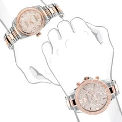 Matching His And Hers Luxurman Rose Gold Diamond Watch Set 1.7ct -Urban Jewels Shop matching his and hers watches luxurman rose gold diamond watch set 17ct bod