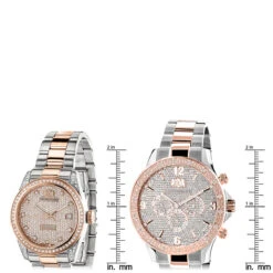 Matching His And Hers Luxurman Rose Gold Diamond Watch Set 1.7ct -Urban Jewels Shop matching his and hers watches luxurman rose gold diamond watch set 17ct ruler