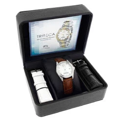 Matching His And Hers Luxurman White Gold Plated Diamond Watch Set -Urban Jewels Shop matching his and hers watches luxurman white gold plated diamond watches boxwh