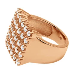 Men's 5 Row Diamond Ring W Round Diamonds 1.32ct -Urban Jewels Shop mens 5 row diamond ring w round diamonds 132ct p 5910 back rose