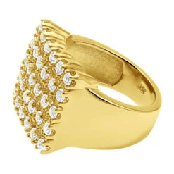 Men's 5 Row Diamond Ring W Round Diamonds 1.32ct -Urban Jewels Shop mens 5 row diamond ring w round diamonds 132ct p 5910 back yellow