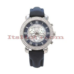 Men's Benny And Company Watch Ice Dial 2.9ct Men's Navy