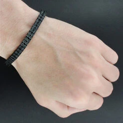 Men's Black Diamond Bracelet 0.50ct Black Rhodium Sterling Silver -Urban Jewels Shop mens black diamond bracelet 050ct black pvd sterling silver 3