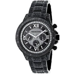 Men's Black Diamond Luxurman Watch 1.25ct Iced Out