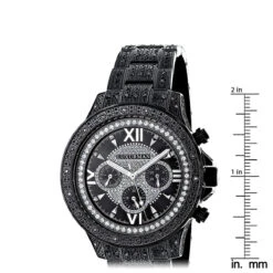 Men's Black Diamond Luxurman Watch 1.25ct Iced Out 9 Men's Black Diamond Luxurman Watch 1.25ct Iced Out -Urban Jewels Shop mens black diamond luxurman watch 125ct iced out ruler