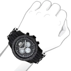 Men's Black Diamond Watch 0.25ct LUXURMAN New Arrival -Urban Jewels Shop mens black diamond watch 025ct luxurman new arrival 3