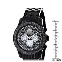 Men's Black Diamond Watch 0.25ct LUXURMAN New Arrival -Urban Jewels Shop mens black diamond watch 025ct luxurman new arrival ruler