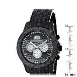 Fully Iced Out Large Men's Black Diamond Watch 1.5ct LUXURMAN -Urban Jewels Shop mens black diamond watch 15ct luxurman new arrival ruler