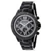 Men's Black Diamond Watch Luxurman 0.20ct Black Steel Band