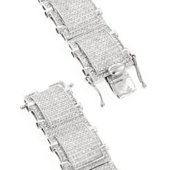 Men's 10K White Gold Pave Diamond Bracelet 5.25ct Bracelet -Urban Jewels Shop mens bracelets 10k gold pave diamond bracelet 525ct backwh