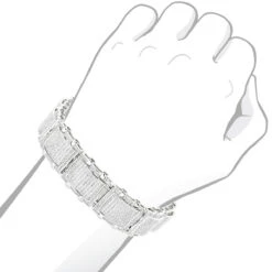 Men's 10K White Gold Pave Diamond Bracelet 5.25ct Bracelet -Urban Jewels Shop mens bracelets 10k gold pave diamond bracelet 525ct bodwh