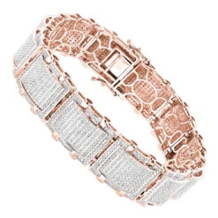 Men's 10K White Gold Pave Diamond Bracelet 5.25ct Bracelet -Urban Jewels Shop mens bracelets 10k gold pave diamond bracelet 525ct ro