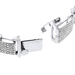 Men's 10K White Gold Pave Diamond Bracelet 4.60ct -Urban Jewels Shop mens bracelets 10k pave diamond bracelet 460ct p 38808 clasp white