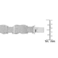 Men's 10K White Gold Pave Diamond Bracelet 4.60ct -Urban Jewels Shop mens bracelets 10k pave diamond bracelet 460ct p 38808 ruler