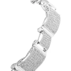 Men's 10K White Gold Pave Diamond Bracelet 4.60ct -Urban Jewels Shop mens bracelets 10k pave diamond bracelet 460ct p 38808back