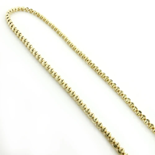 Men's 10K Yellow Gold Ball Moon Cut Chain 5mm 22-30in 2 Men's 10K Yellow Gold Ball Moon Cut Chain 5mm 22-30in - Image 2
