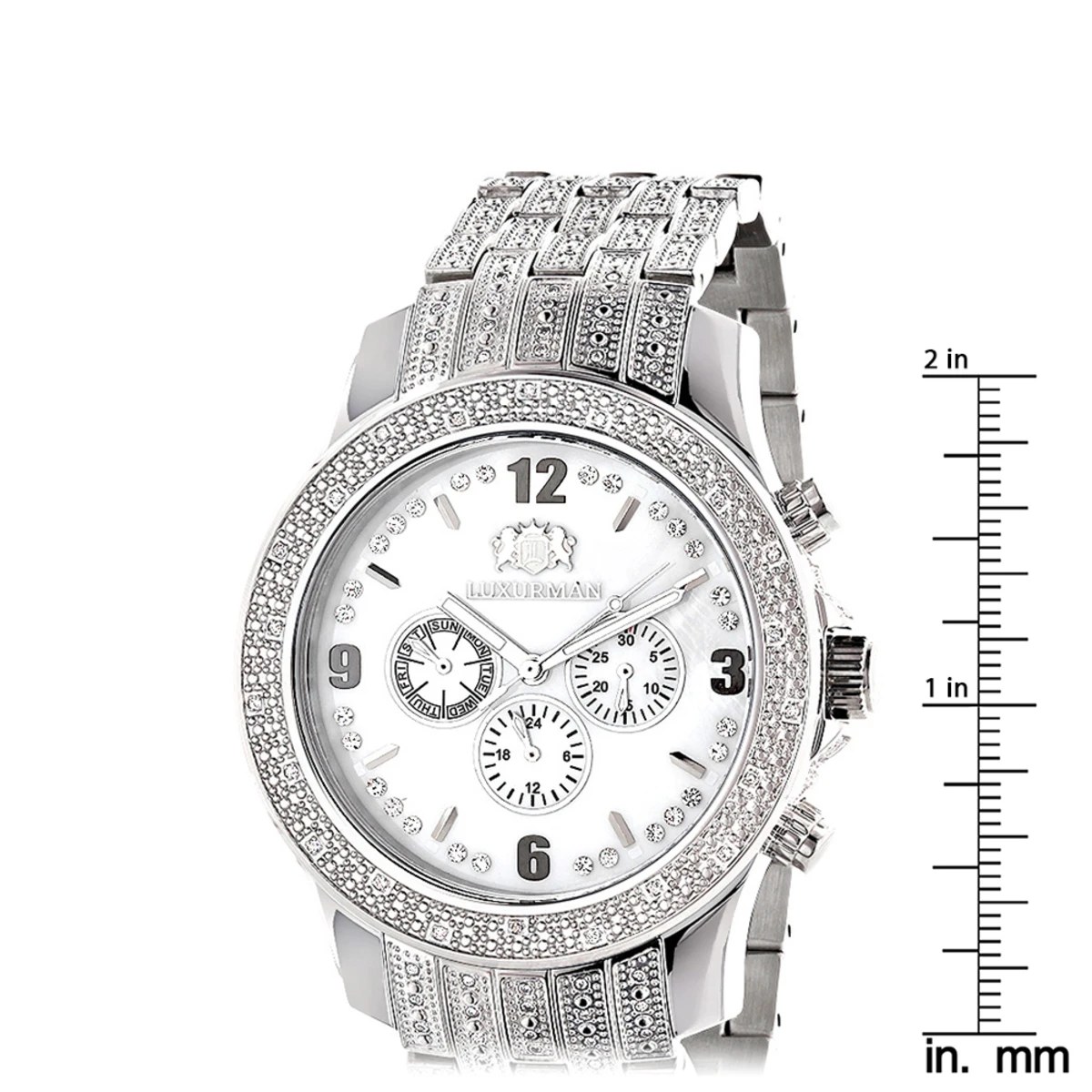 Men's Diamond Band Watch By LUXURMAN 1 Carat 5 Men's Diamond Band Watch By LUXURMAN 1 Carat - Image 5