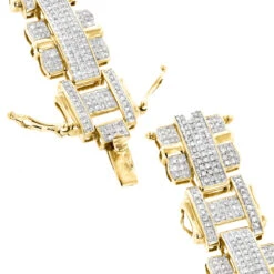 Men's 10K Yellow Gold Diamond Bracelet 3ct 9 Men's 10K Yellow Gold Diamond Bracelet 3ct -Urban Jewels Shop mens diamond bracelet jewelry 10k 350ct p 43455 backye