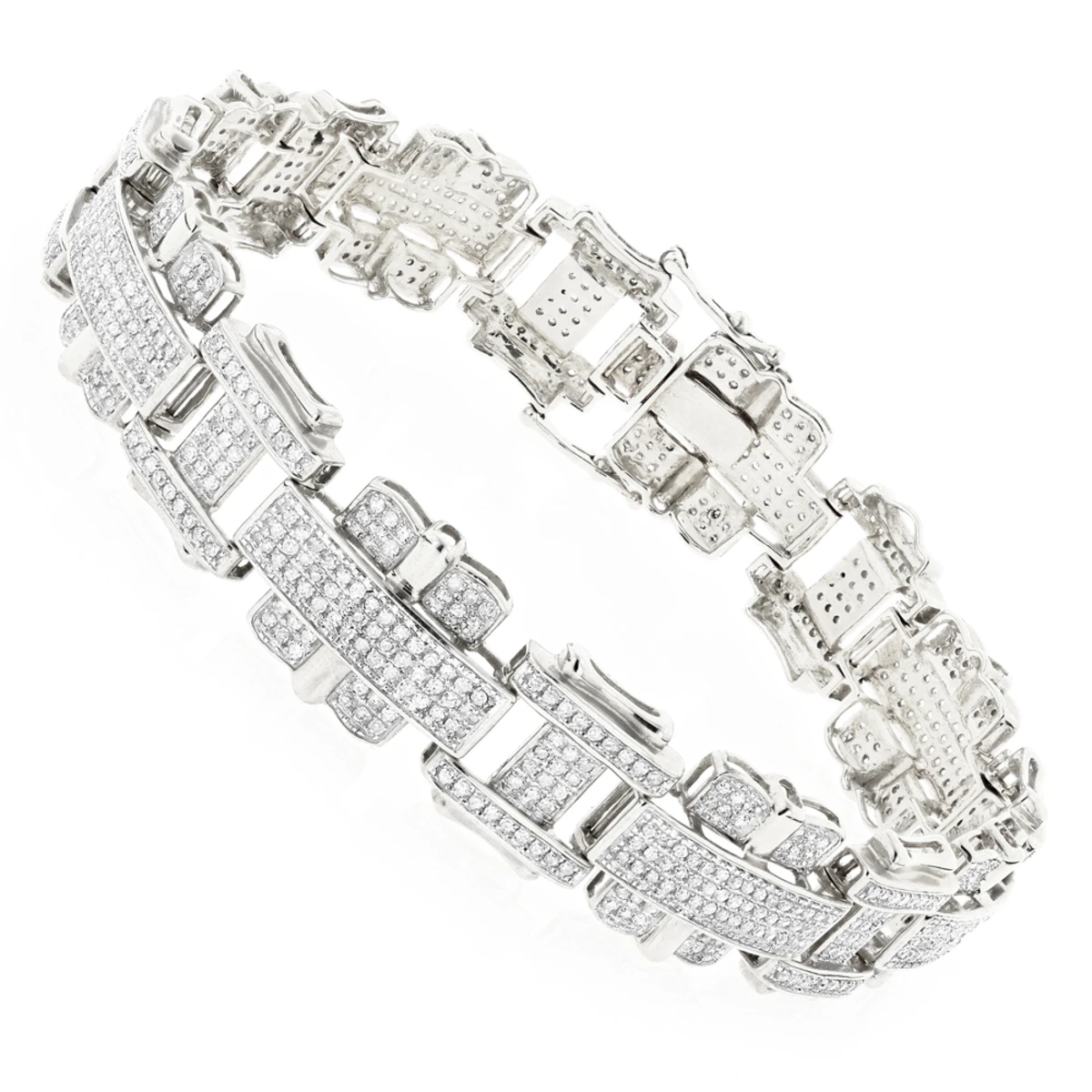 Men's 10K Yellow Gold Diamond Bracelet 3ct 2 Men's 10K Yellow Gold Diamond Bracelet 3ct - Image 2