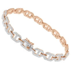 Men's Diamond Bracelet 10K Yellow Gold Mariner Chain Style 3.5 Carats 9 Men's Diamond Bracelet 10K Yellow Gold Mariner Chain Style 3.5 Carats -Urban Jewels Shop mens diamond bracelet solid 10k gold mariner chain style 35 carats 407170 rose 1686359585