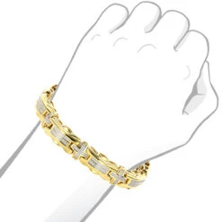 Men's Diamond Cross Bracelet 0.30ct Yellow Gold Plated Silver 6 Men's Diamond Cross Bracelet 0.30ct Yellow Gold Plated Silver -Urban Jewels Shop mens diamond cross bracelet 030ct yellow gold plated silver bod