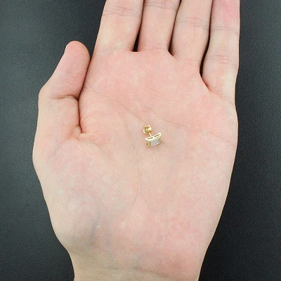 Men's Diamond Earring 0.05ct 10K Yellow Gold 2 Men's Diamond Earring 0.05ct 10K Yellow Gold - Image 2