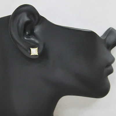 Men's Diamond Earring 0.05ct 10K Yellow Gold 3 Men's Diamond Earring 0.05ct 10K Yellow Gold - Image 3