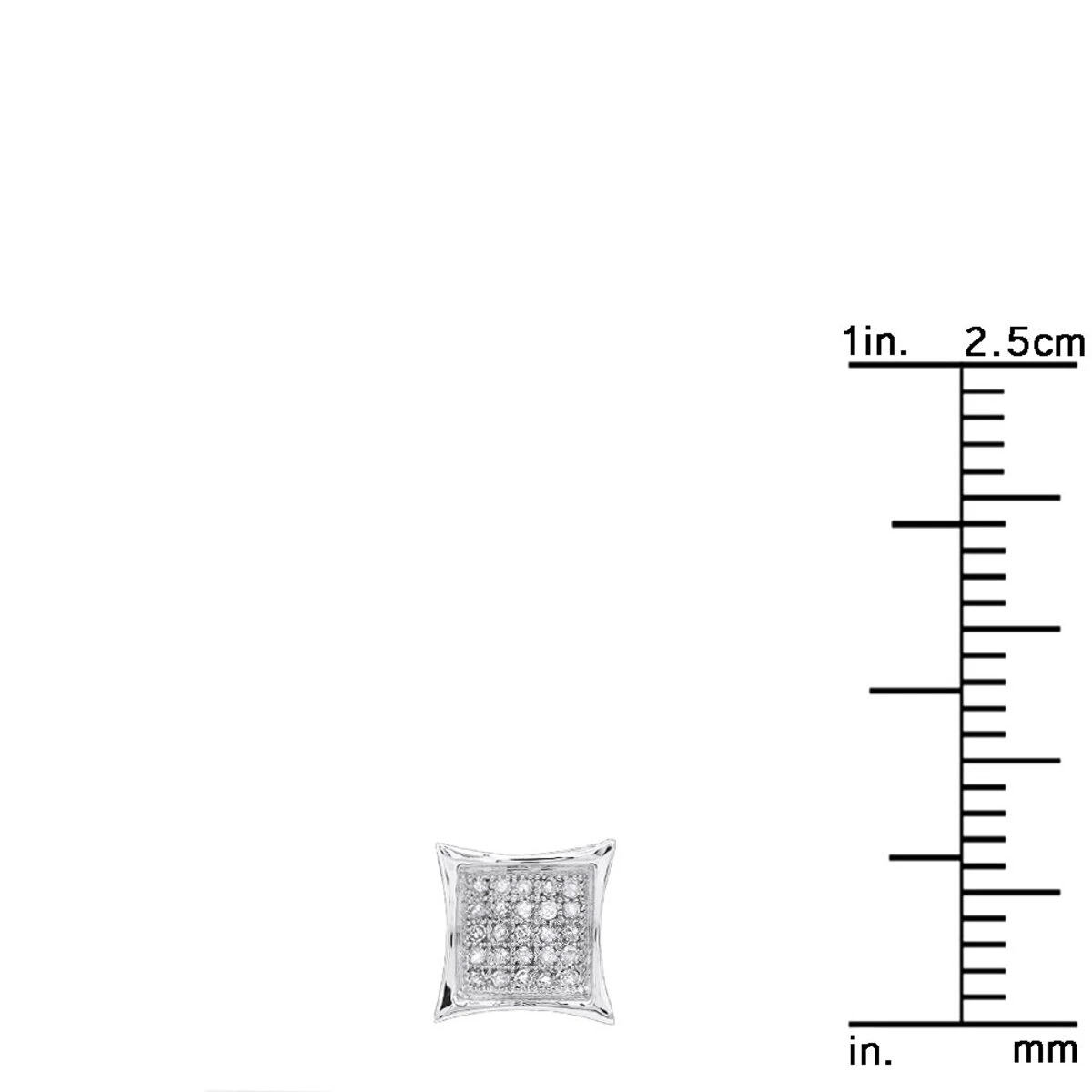 Men's Diamond Earring 0.09ct 10K White Gold Stud 8 Men's Diamond Earring 0.09ct 10K White Gold Stud - Image 8